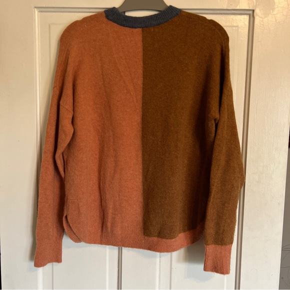 Madewell Westlake Colorblock Pullover Sweater Coziest Yarn Neutrals Gray-Small - Picture 3 of 4